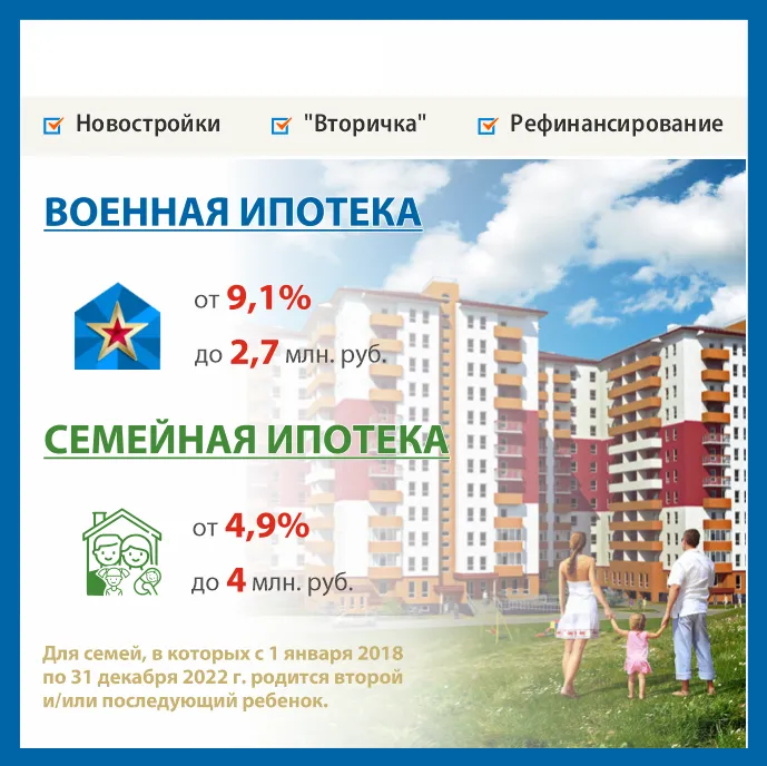 Семейная ипотека теперь еще выгоднее - 4,9% Семейная ипотека теперь еще выгоднее - 4,9%. Детальное изображение