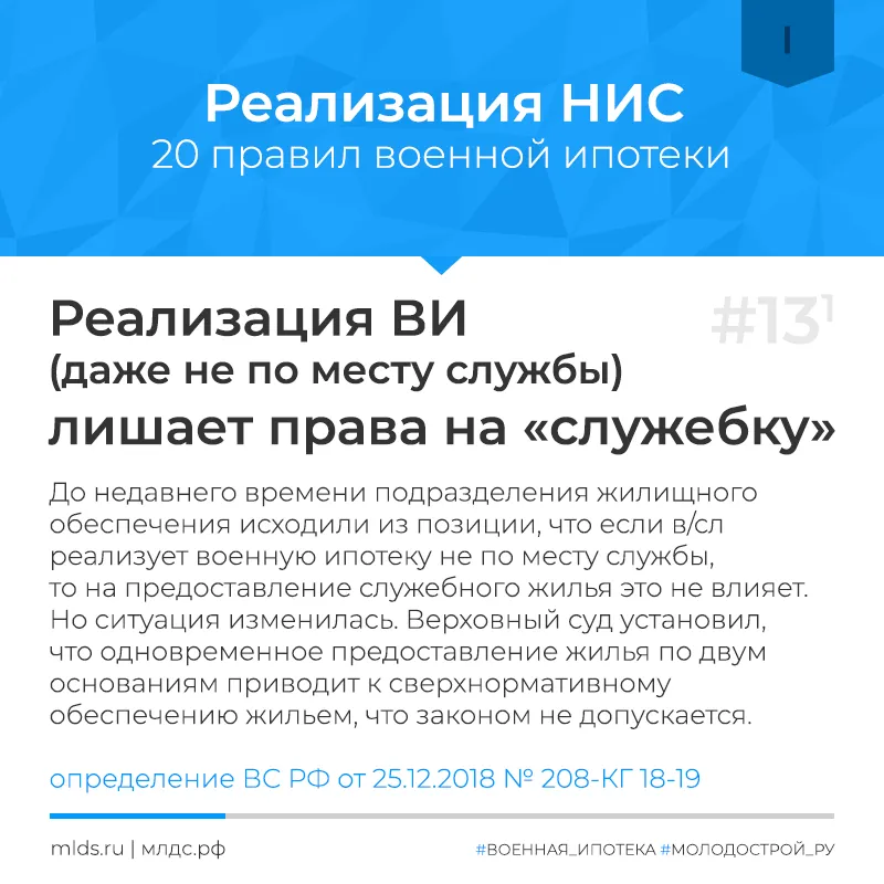 Лишают ли служебного жилья при реализации военной ипотеки