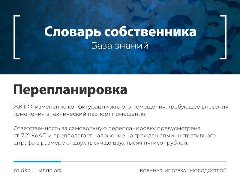 Понятие перепланировки в жилом помещении