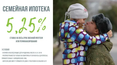 Военная ипотека с господдержкой для семей с детьми по ставке 5,25(5,0)%