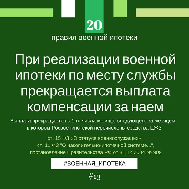 Когда прекращается выплата за поднаем при реализации военной ипотеки