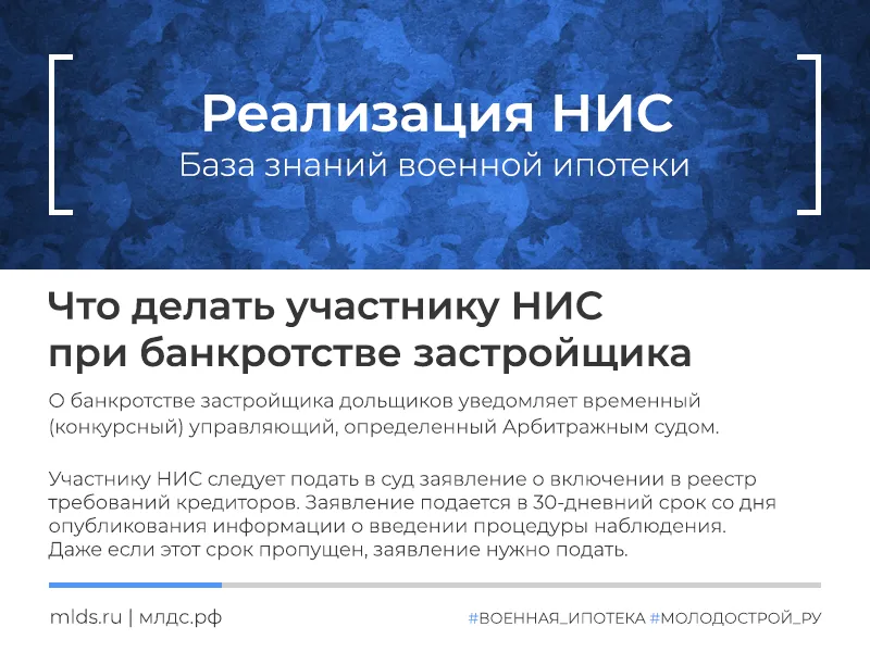 Что делать участнику НИС при банкротстве застройщика
