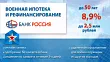 Банк РОССИЯ снижает ставки по военной ипотеке и рефинансированию до 8,9%. Изображение