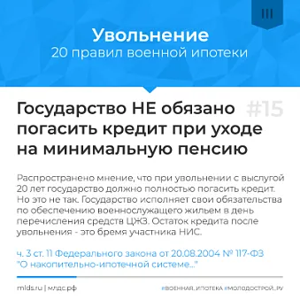 Погашение военной ипотеки при увольнении с правом на накопления. Изображение