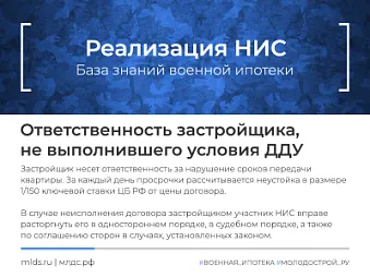 Ответственность застройщика за несоблюдение сроков строительства и передачи квартиры участнику НИС. Изображение
