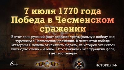 7 ИЮЛЯ. День победы русского флота над турецким флотом в Чесменском сражении. Изображение